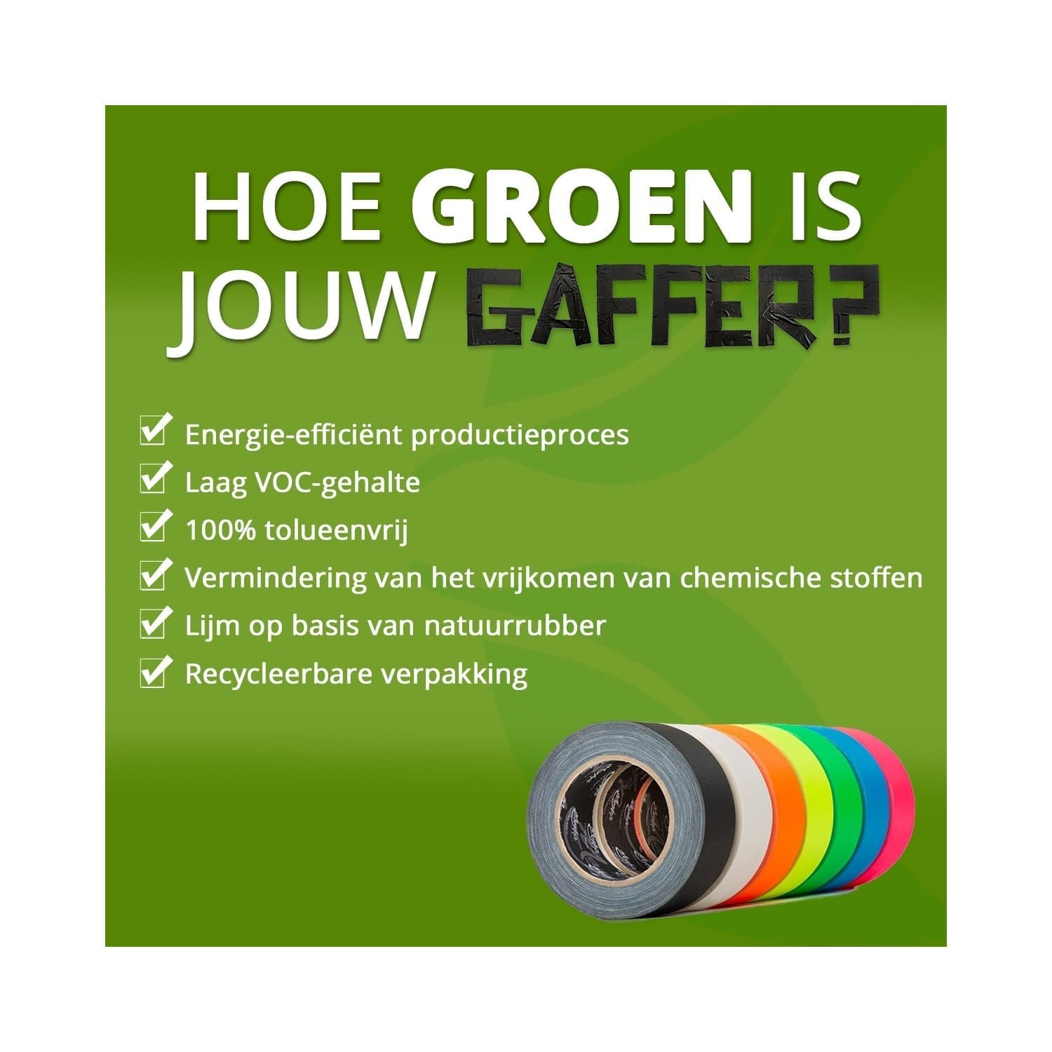 MagTape Ultra Matt Wit gaffertape 12mm x 25m - Afbeelding 3