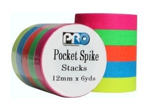 Pro Pocket Spike - 12mm x 5,4m Cloth Tape 5 Fluorescent colors